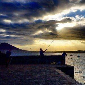 Cloudy sky over El Medano in Tenerife, ideal for kitesurfing enthusiasts.