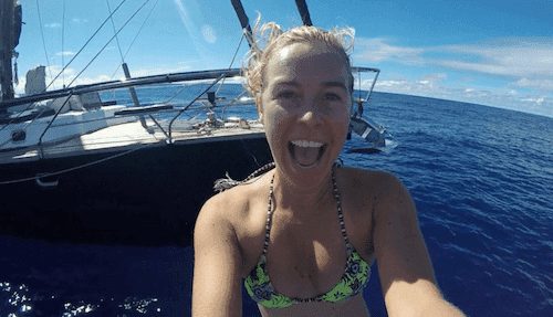 Swimming in the middle of the Atlantic Ocean