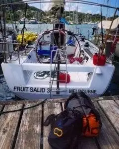 a sailboat packing list on the dock.