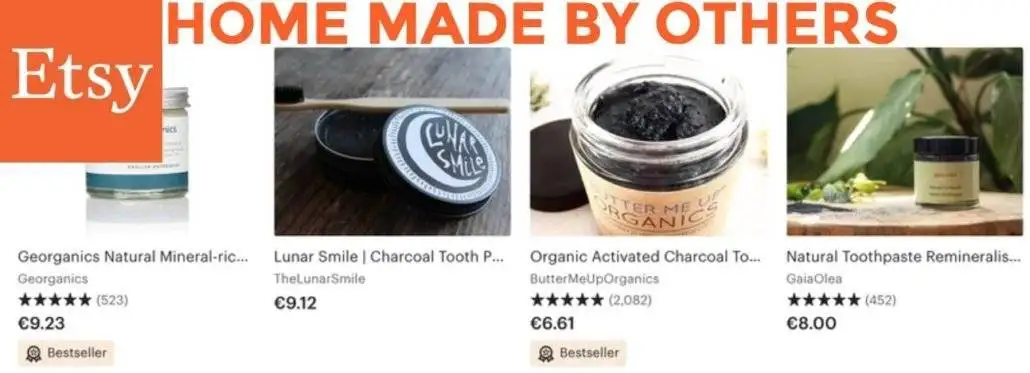 Home made toothpaste available on Etsy.