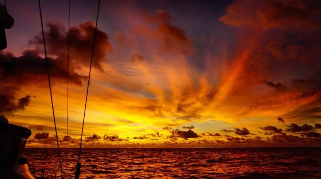 pure sunset on the ocean