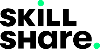 skill share logo with a green dot in the middle.