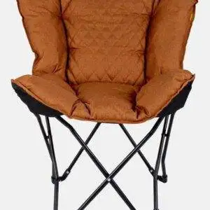 a brown folding Bo Camp Camping Chair with a black frame.
