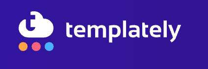 Templately logo on a purple background.