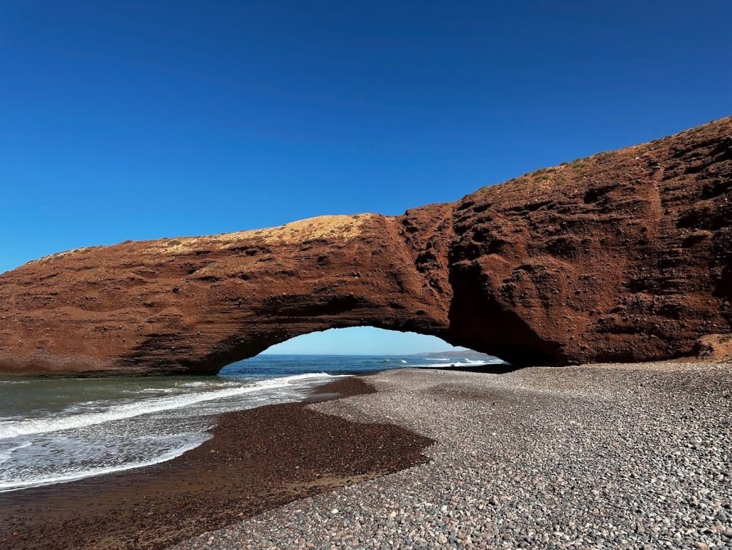 The red rock arch on Legzira beach, between Mirleft and Sidi Ifni